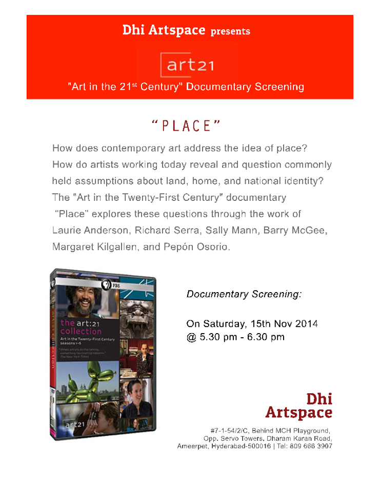 Art 21 - Documentary Screening on 15th November 2014